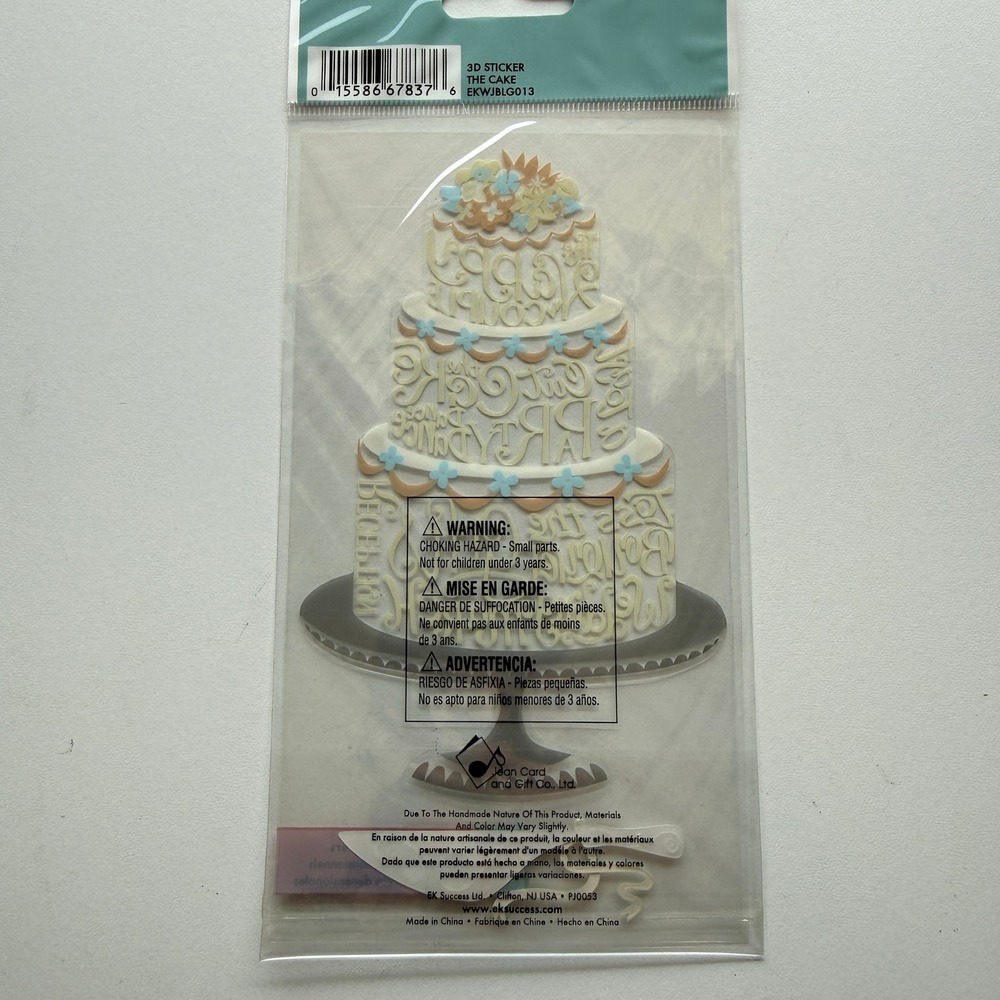 Jolee's Boutique I Do Wedding Collection Dimensional Stickers Cake EKWJBLG013